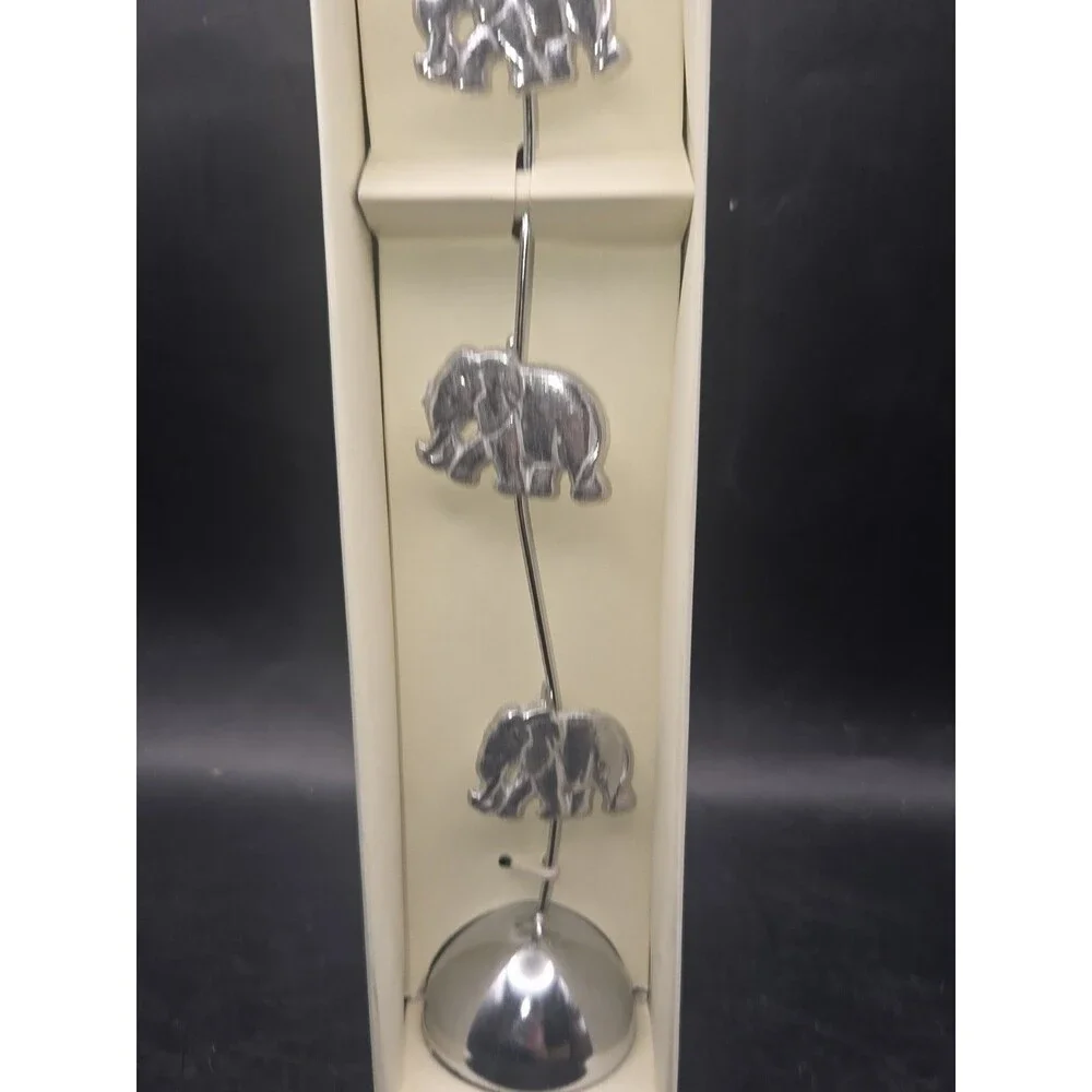 Vintage Pier One Silvertone Elephant Picture Photo Display NOS